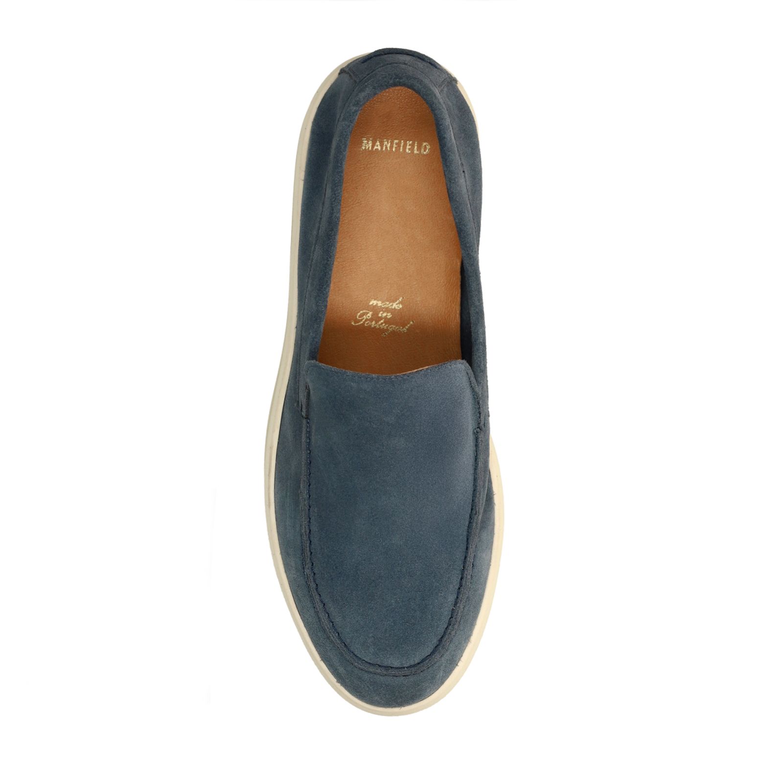 Blaue Veloursleder-Loafer