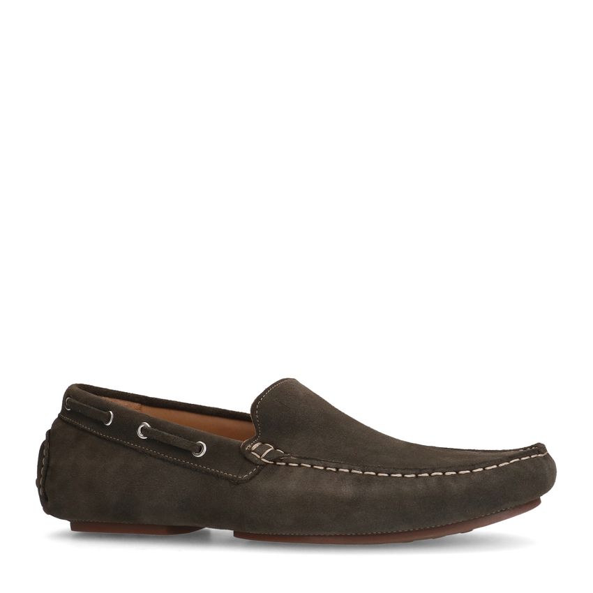 Groene suède loafers