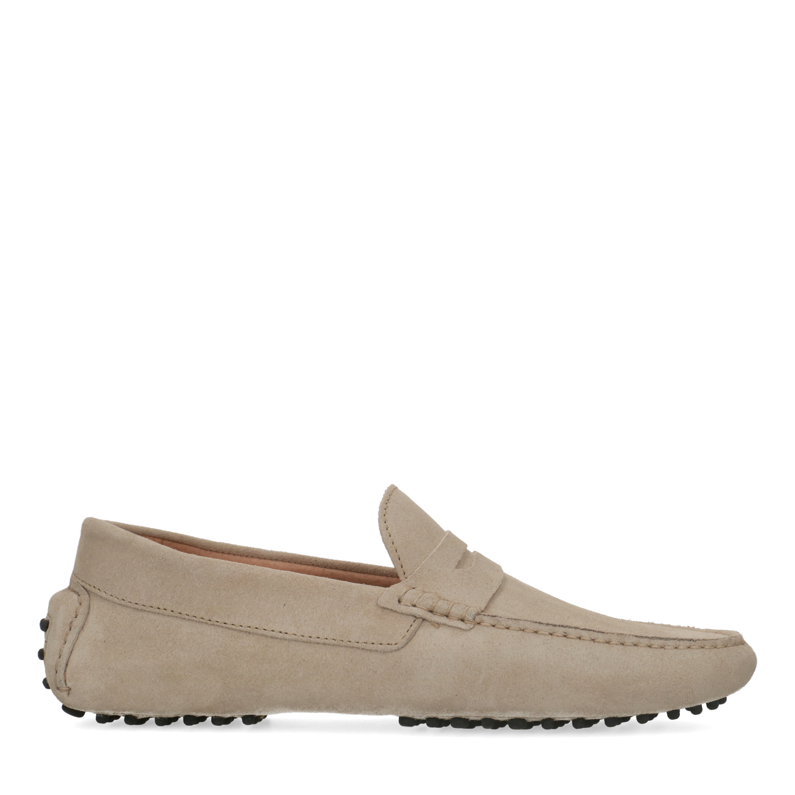 Beigefarbene Veloursleder-Loafer | Slipper | Manfield | Manfield