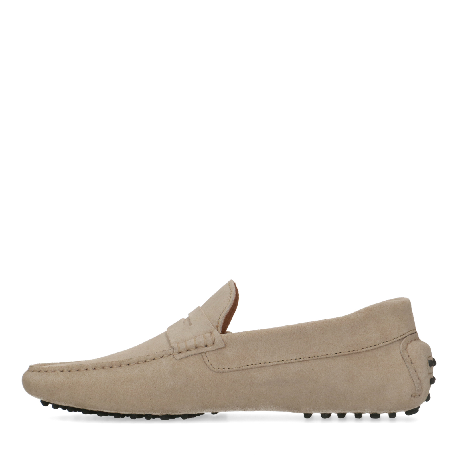 Beigefarbene Veloursleder-Loafer | Slipper | Manfield | Manfield