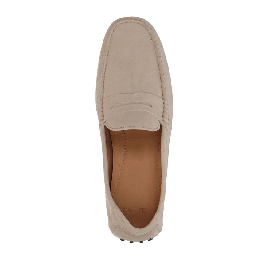 Beige suède loafers