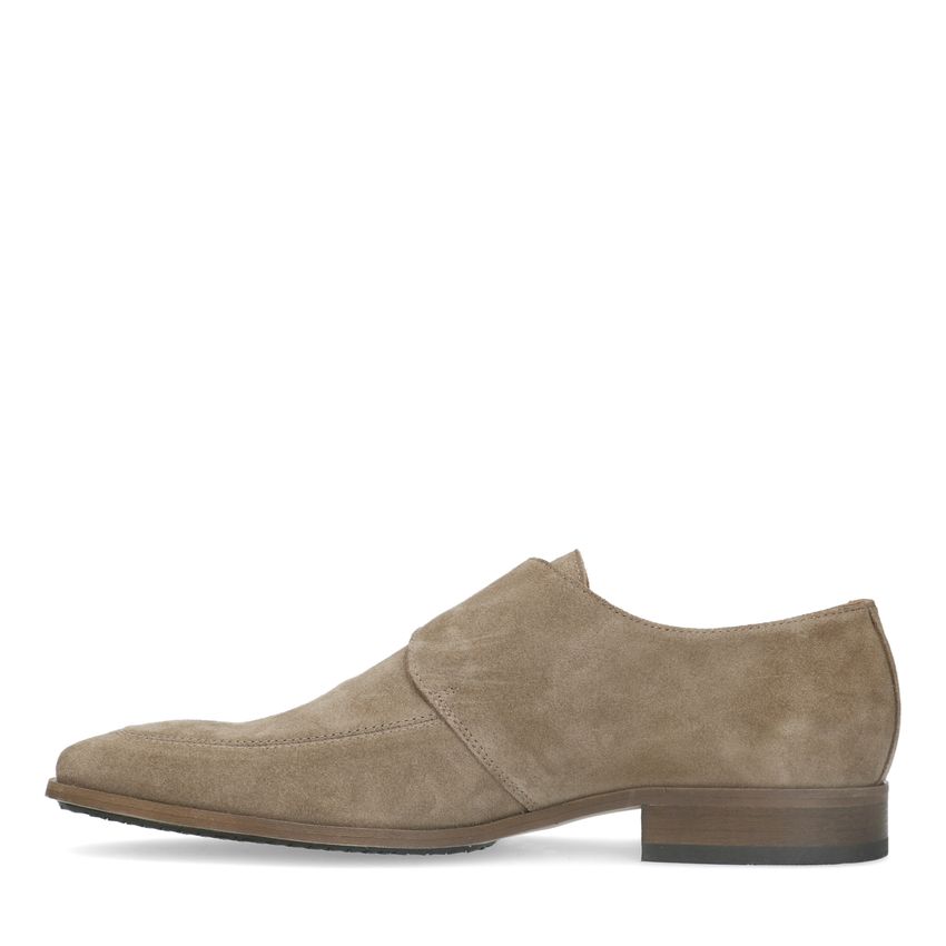 Taupe suède gespschoenen