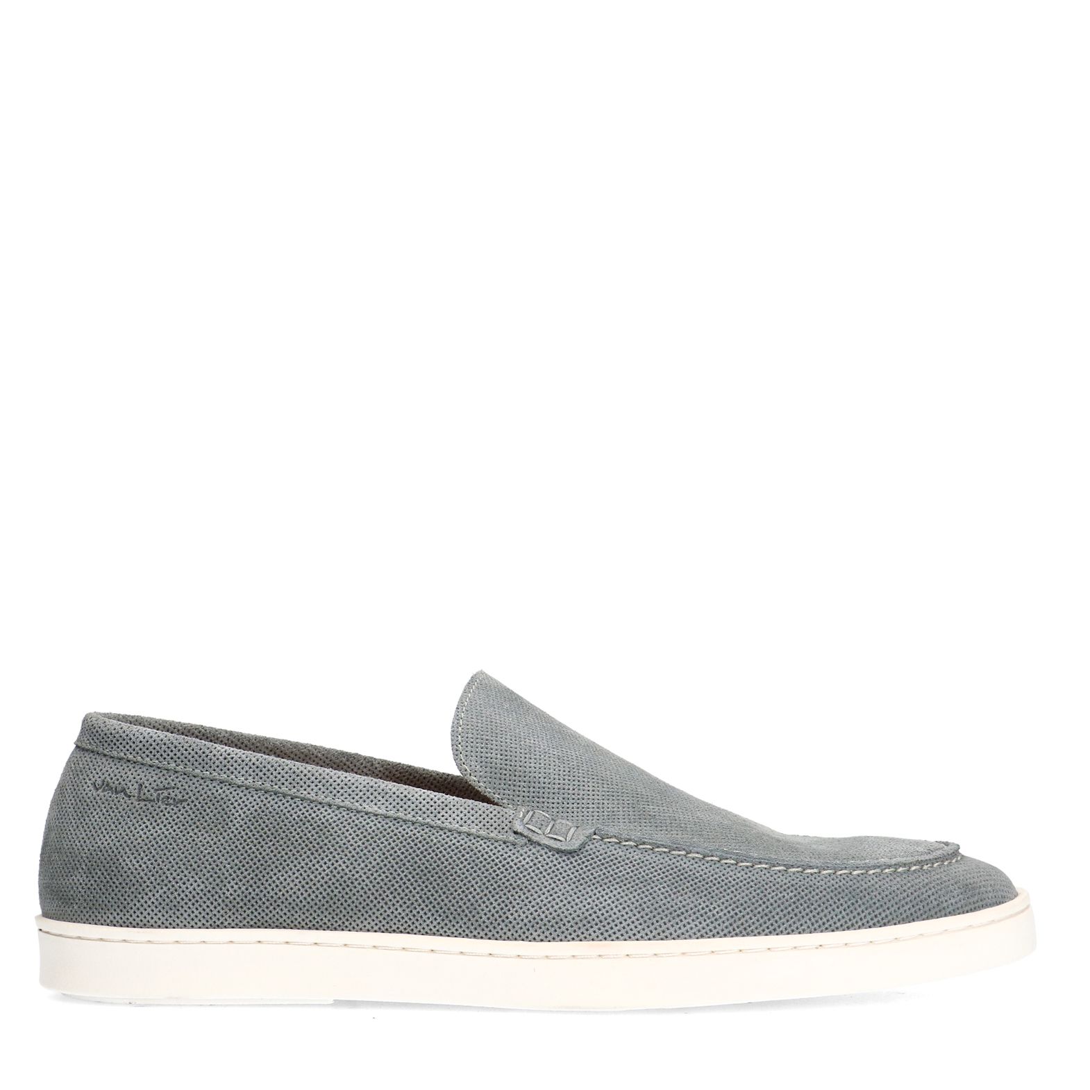 Grijs/blauwe Lugano suède loafers