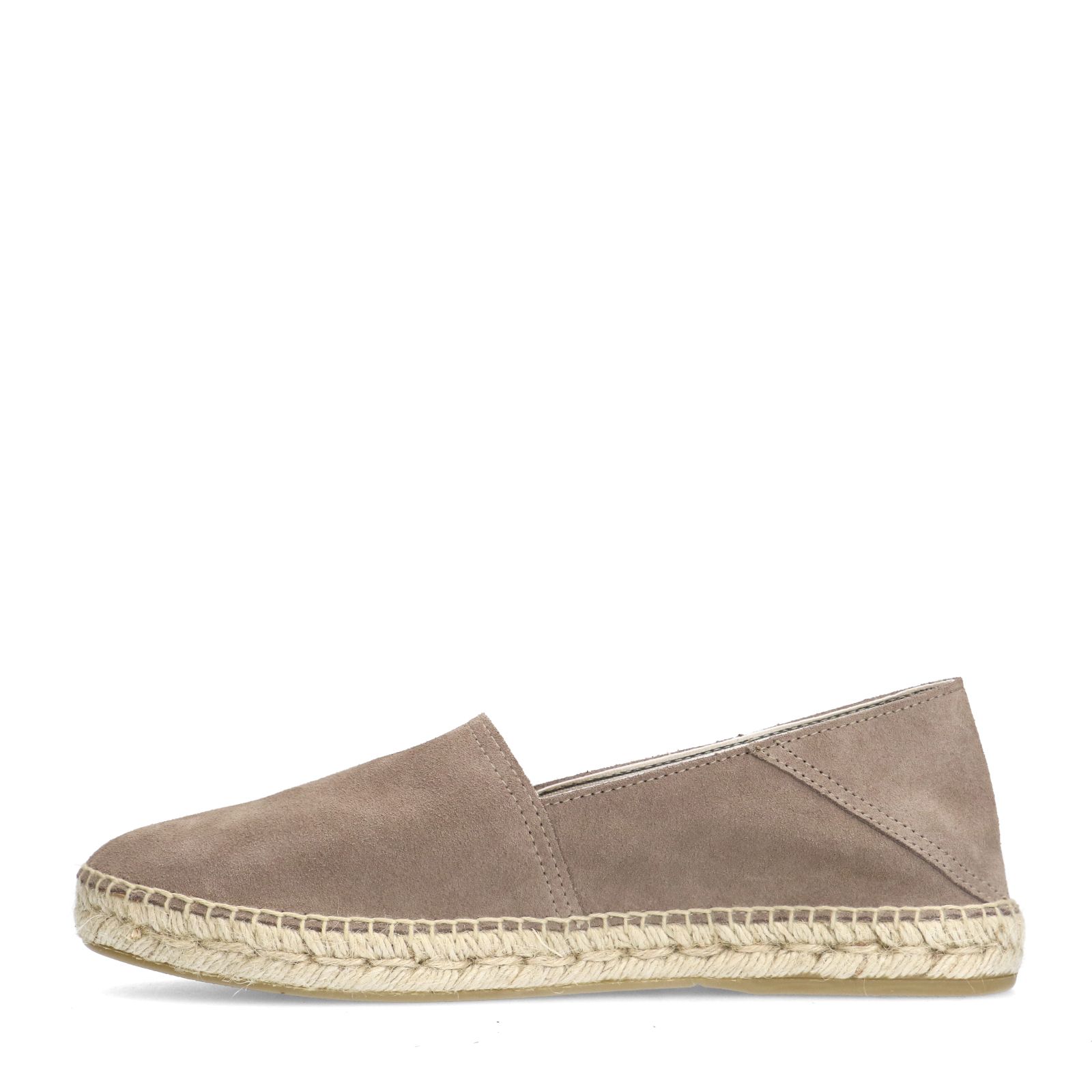 Graue Veloursleder-Espadrilles