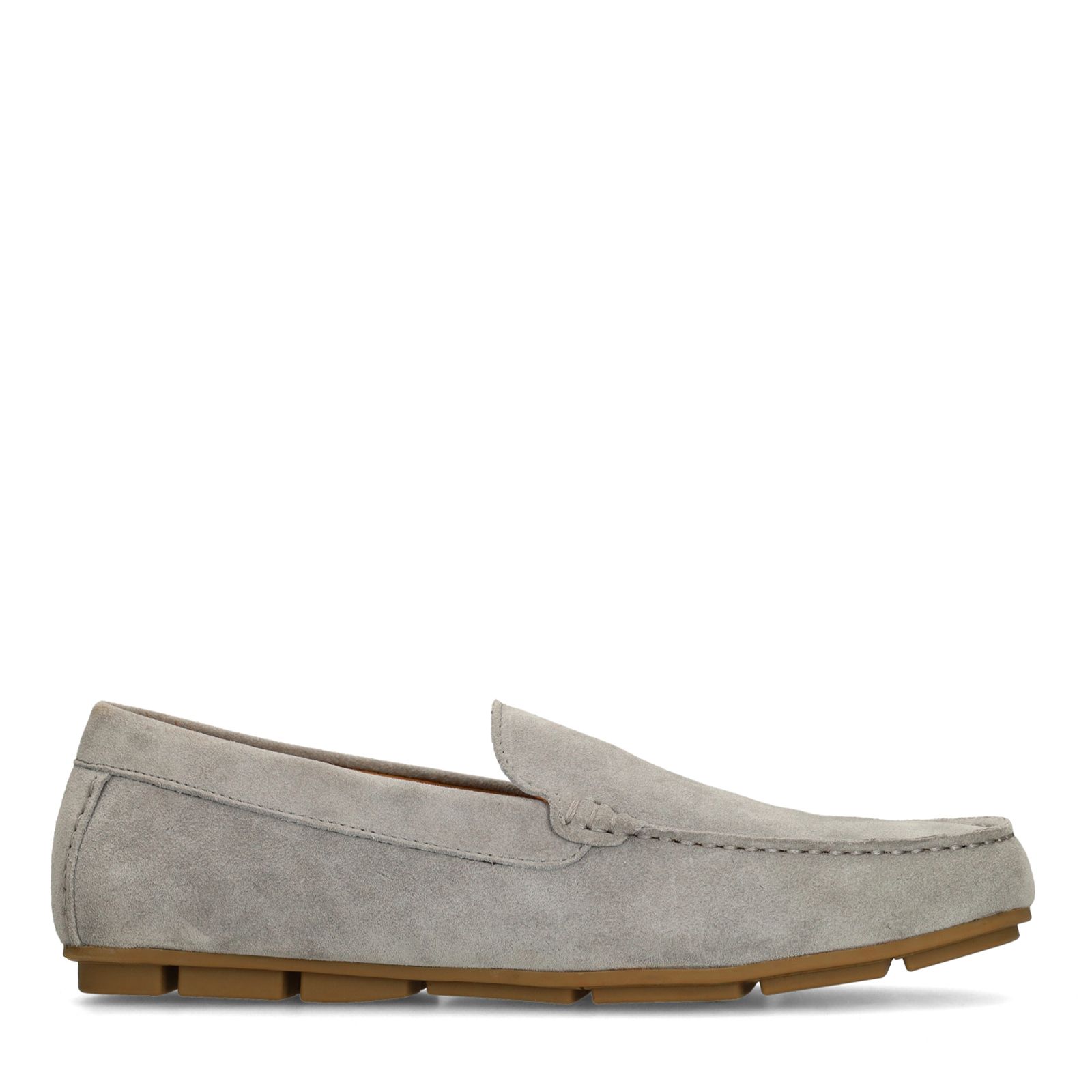 Grijze suède loafers