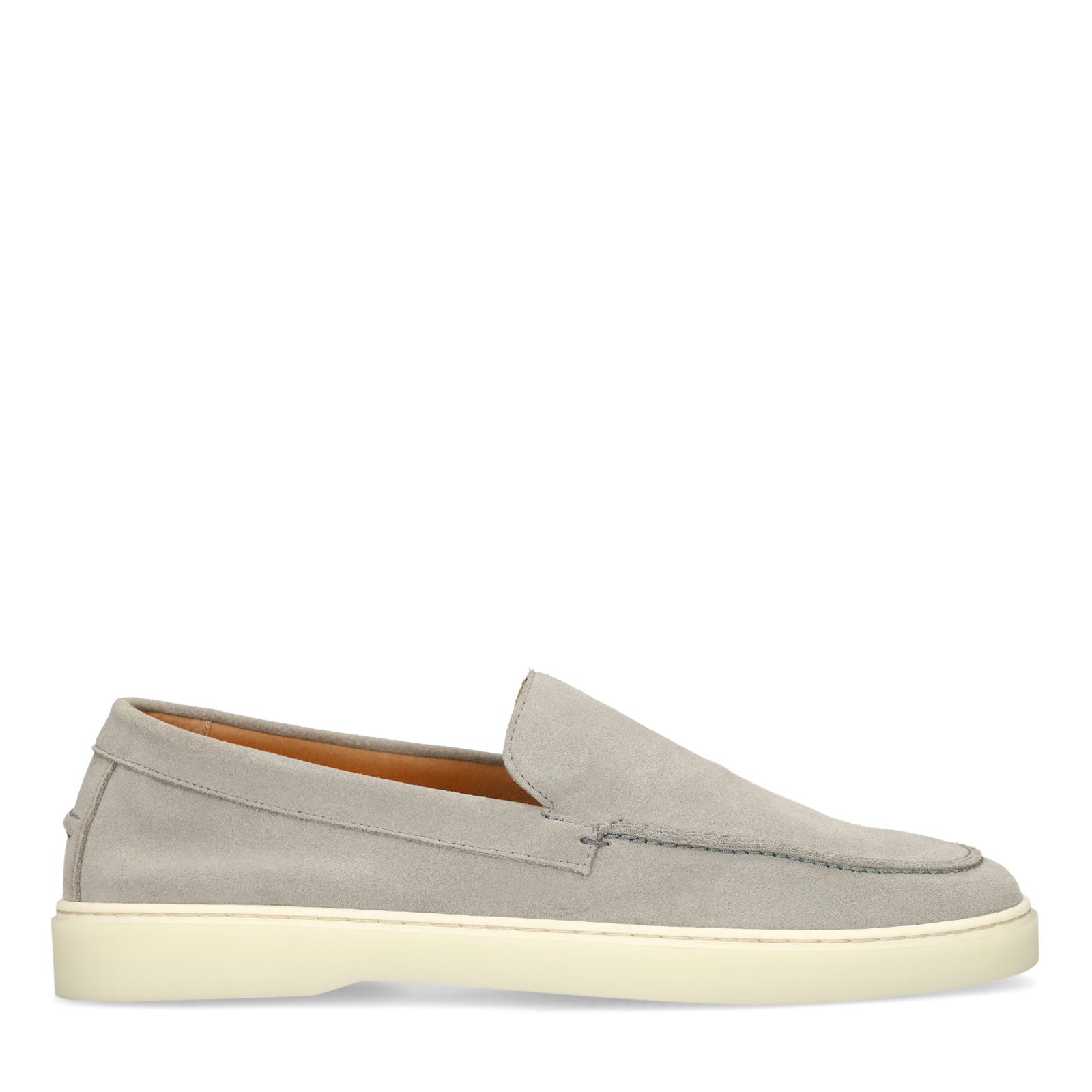 Graue Veloursleder-Loafer