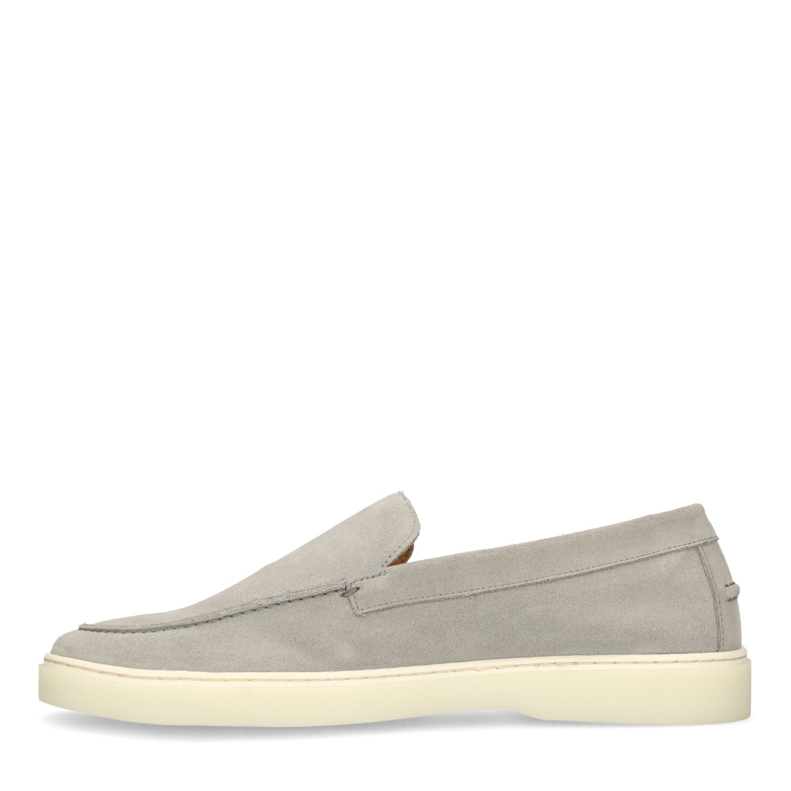Graue Veloursleder-Loafer