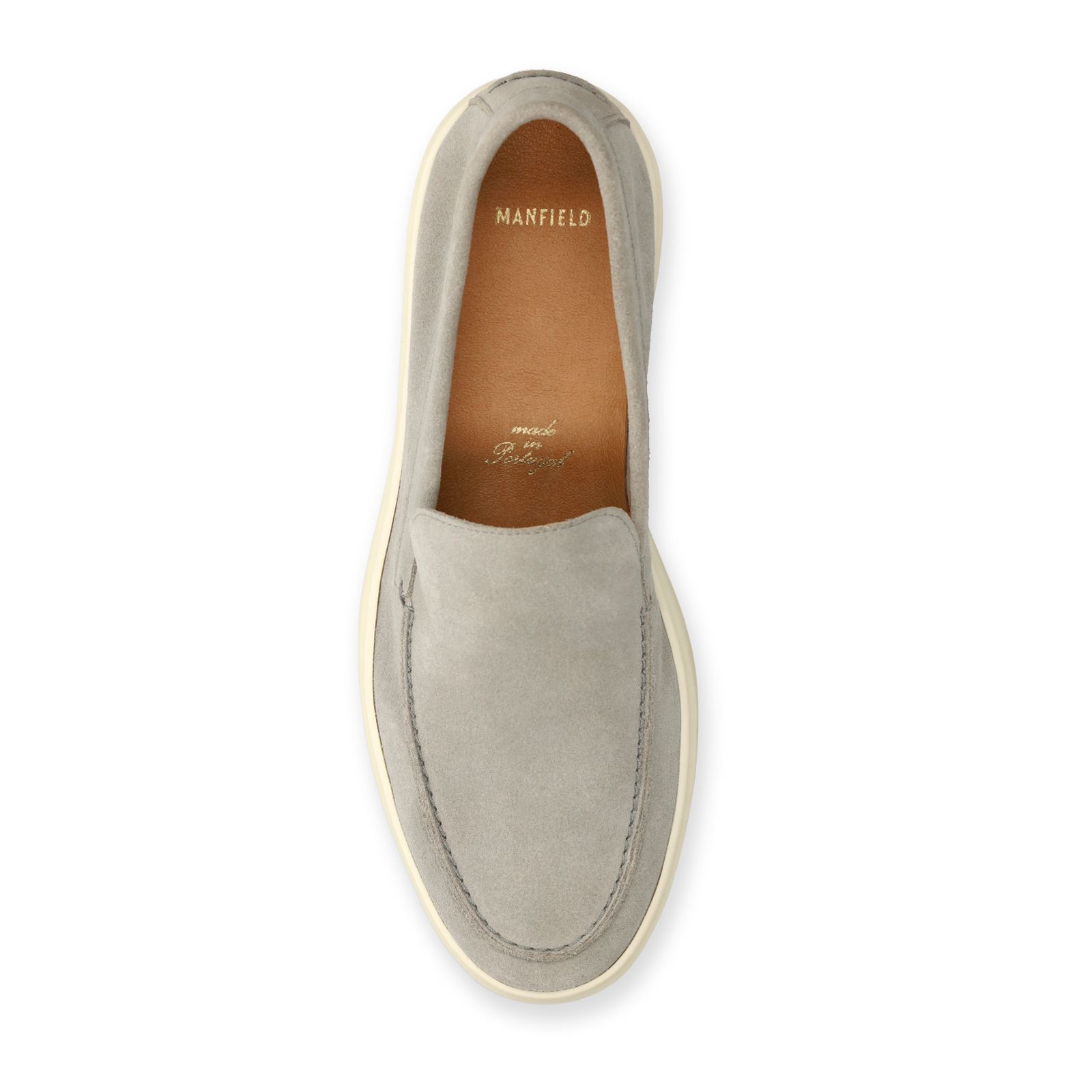 Graue Veloursleder-Loafer