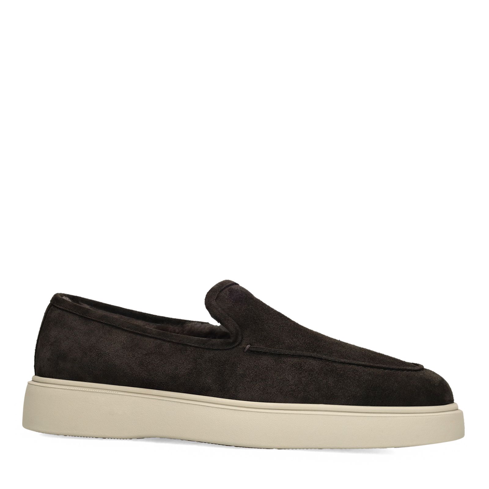 Donkergrijze suède loafers