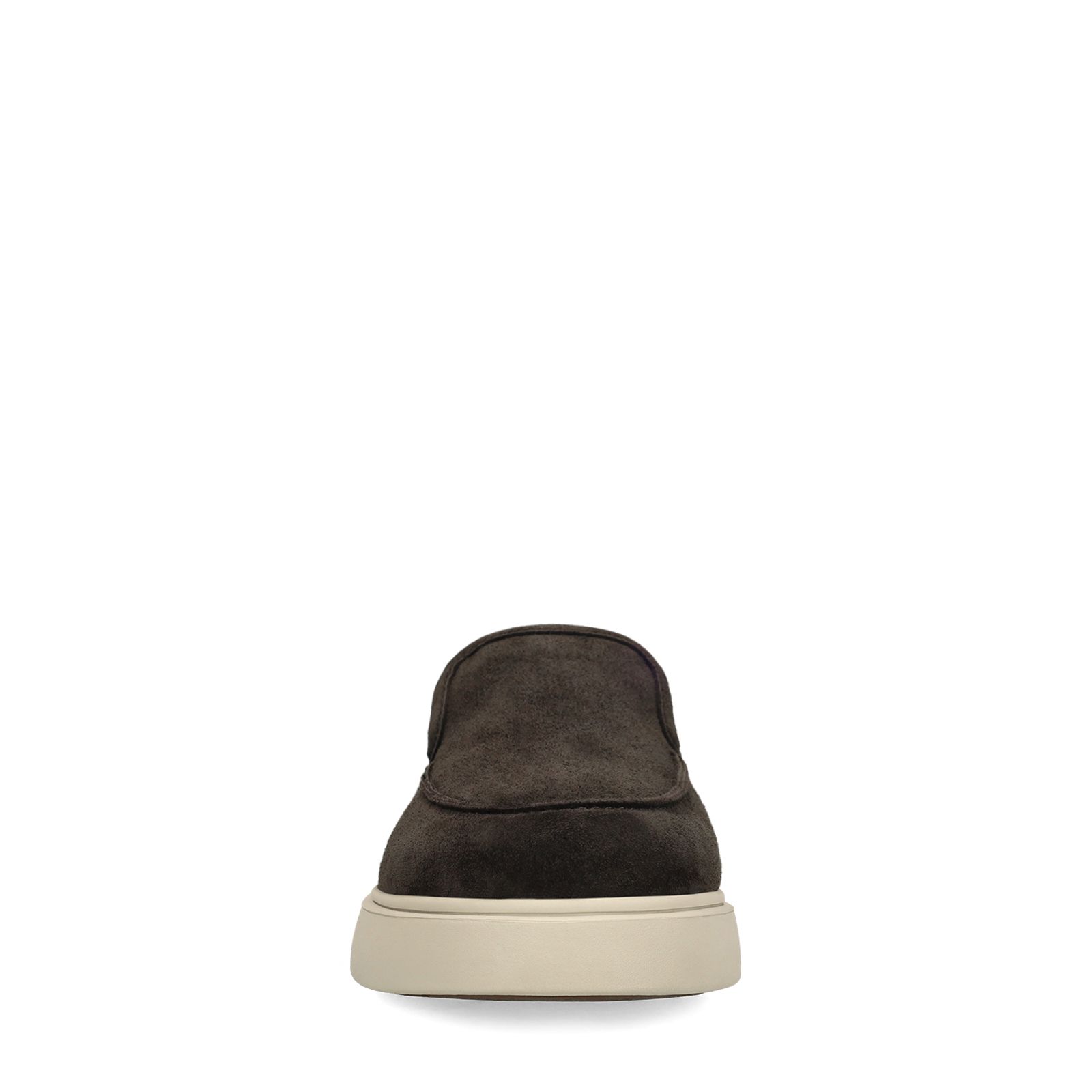 Donkergrijze suède loafers