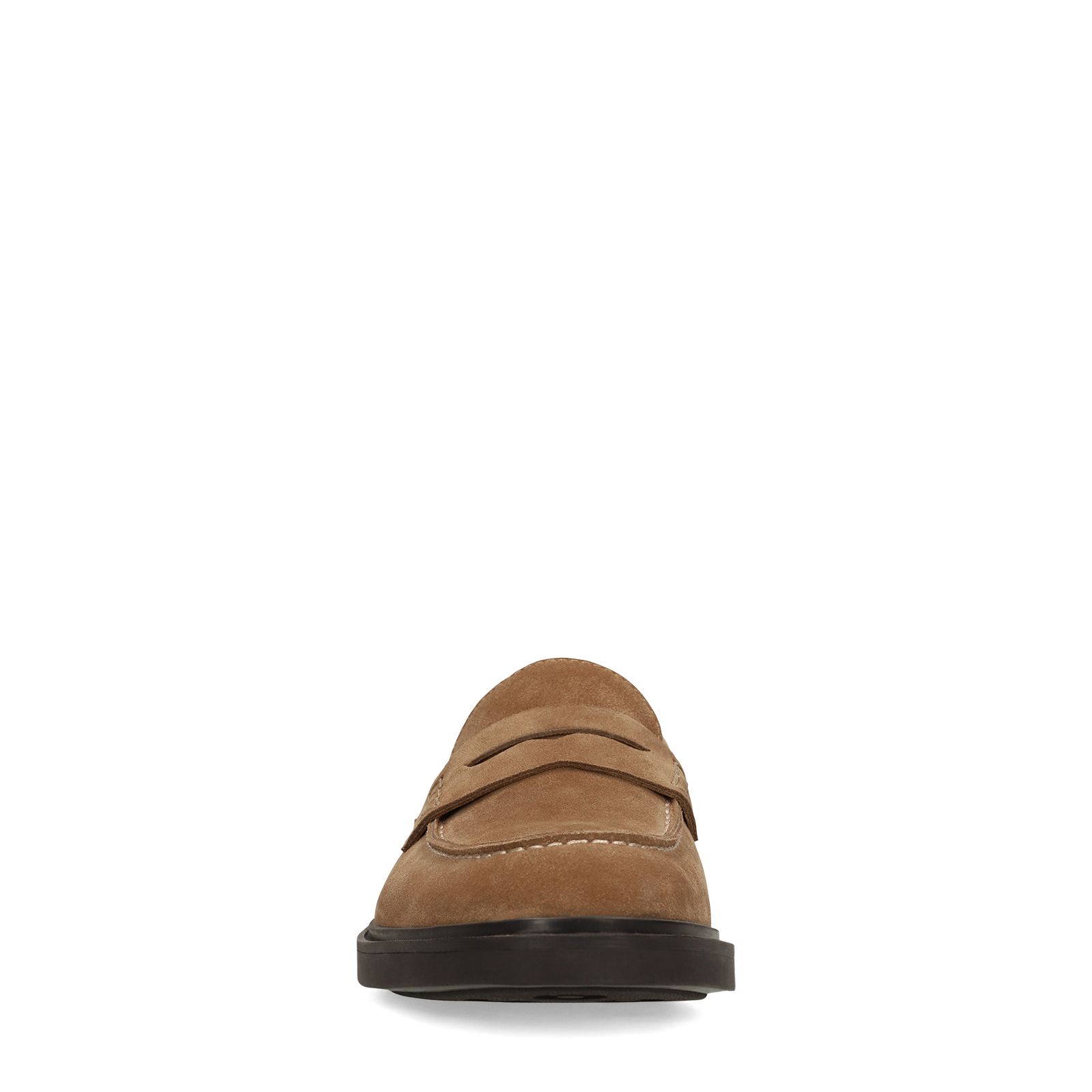 Taupefarbene Veloursleder-Loafer