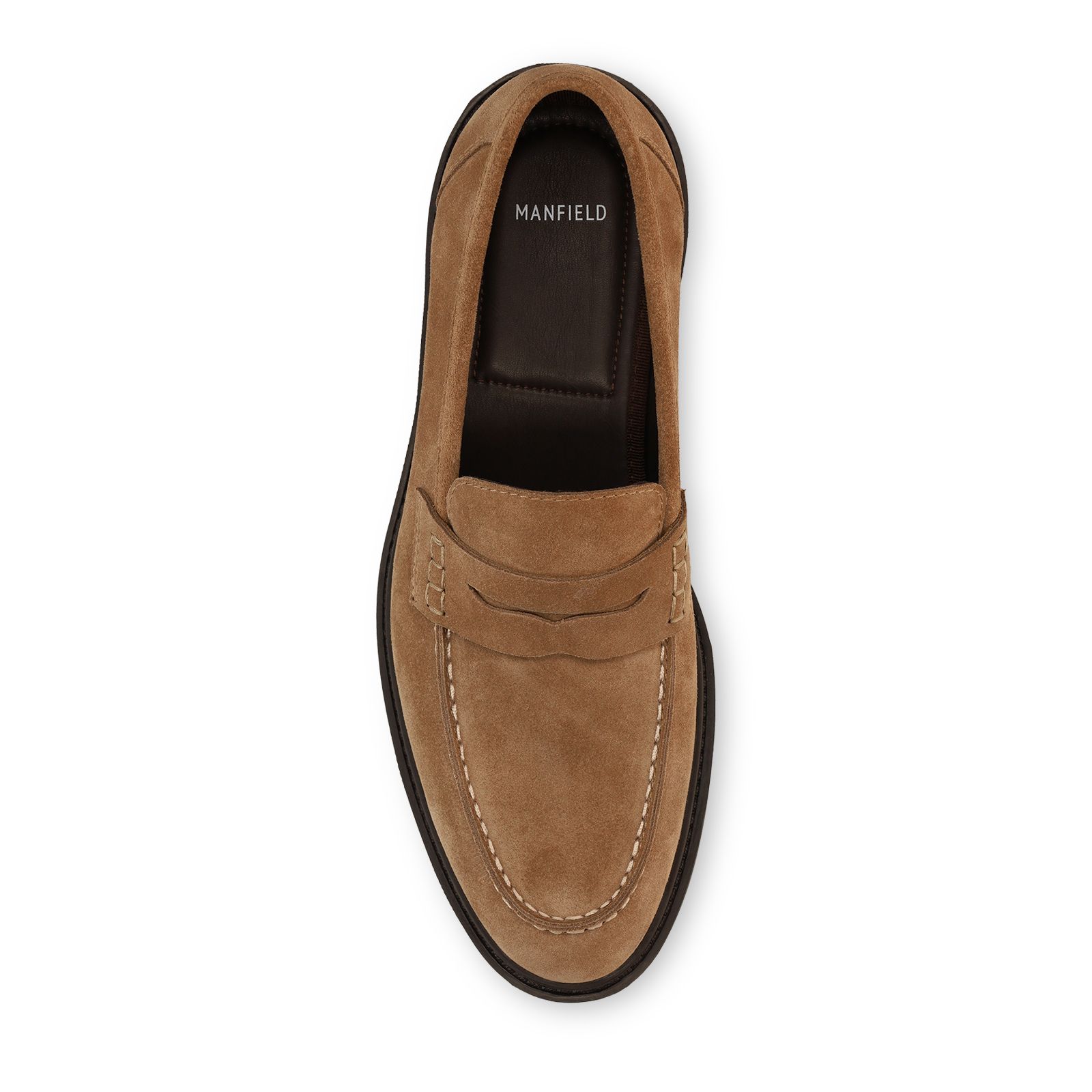 Taupefarbene Veloursleder-Loafer