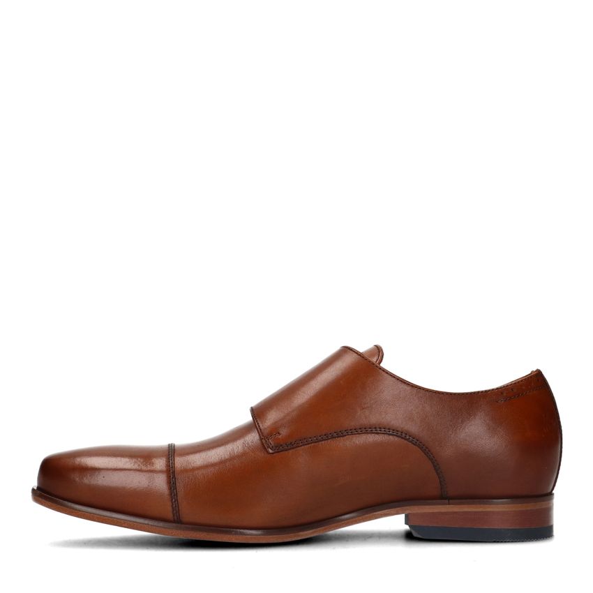 Cognac leren gespschoenen