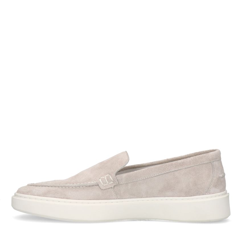 Graue Veloursleder-Loafer