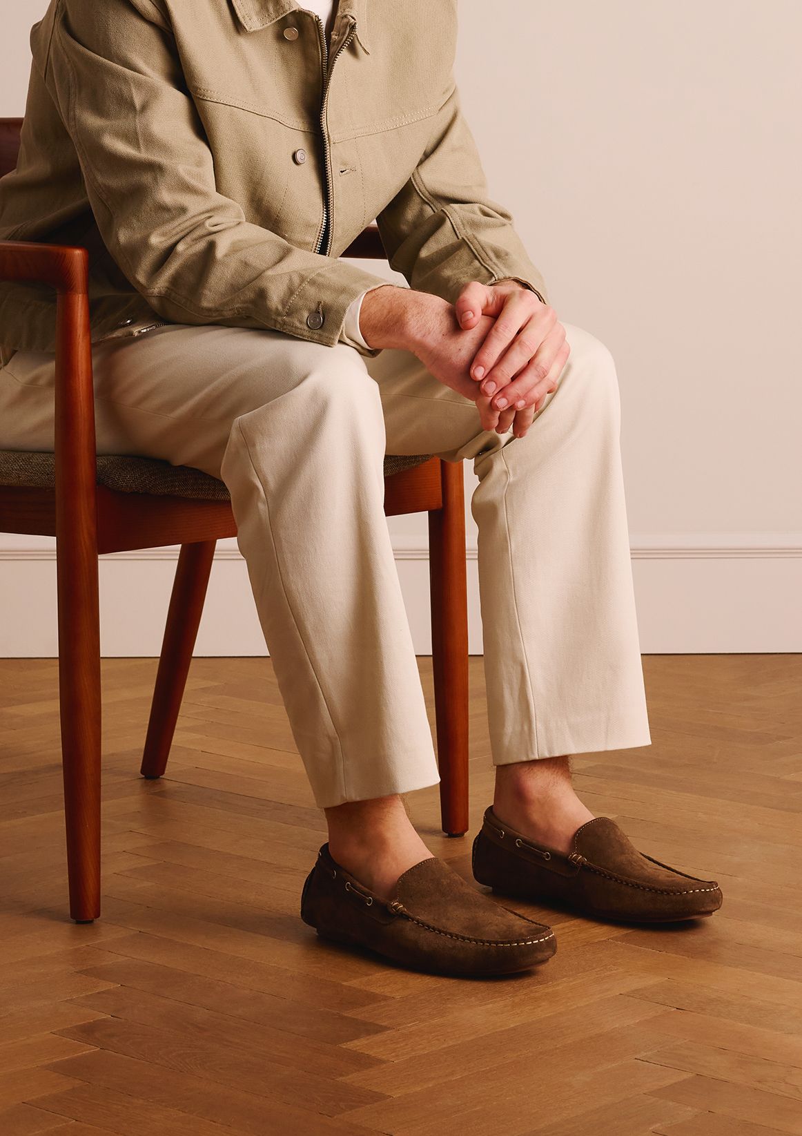 Taupe suède loafers