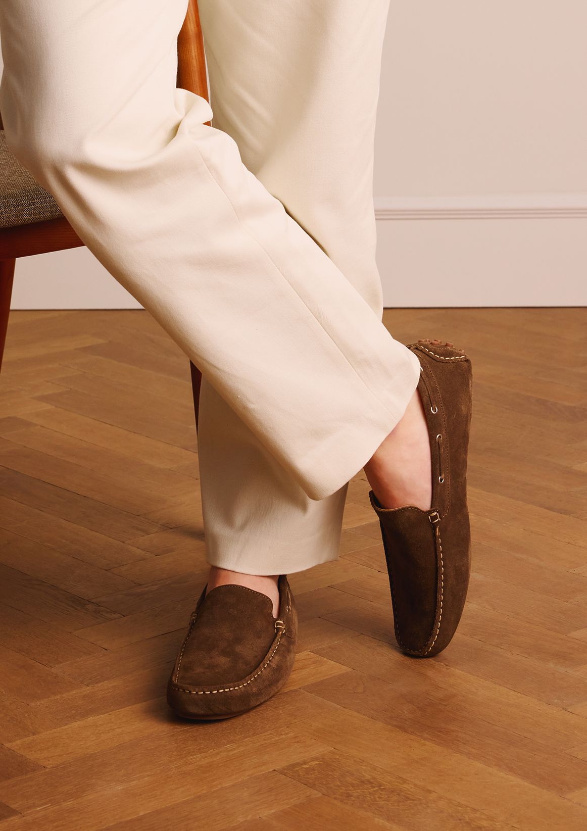 Taupe suède loafers