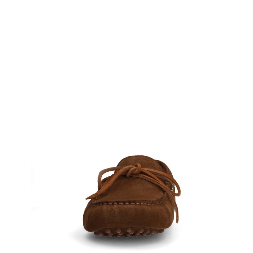 Cognacfarbene Veloursleder-Loafer