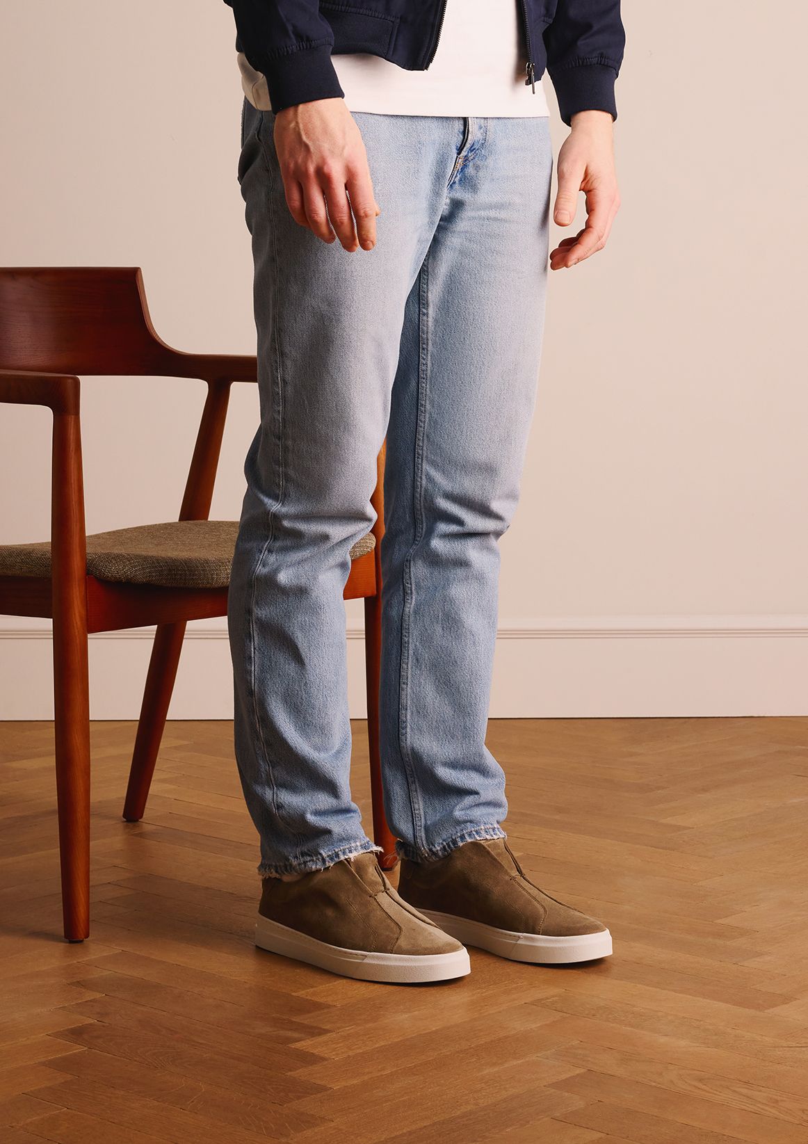 Taupe suède loafers