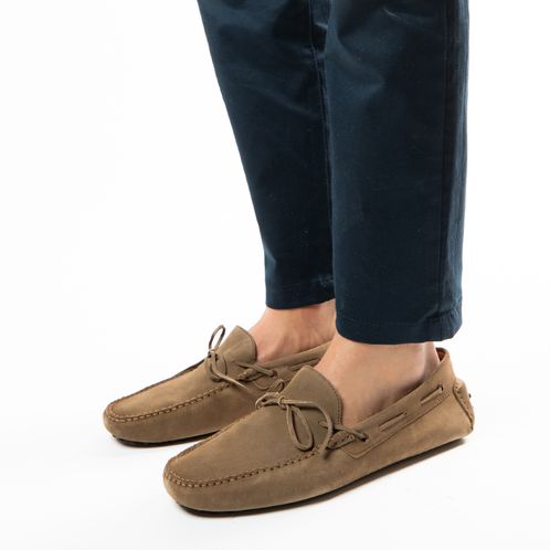 Taupe suède loafers