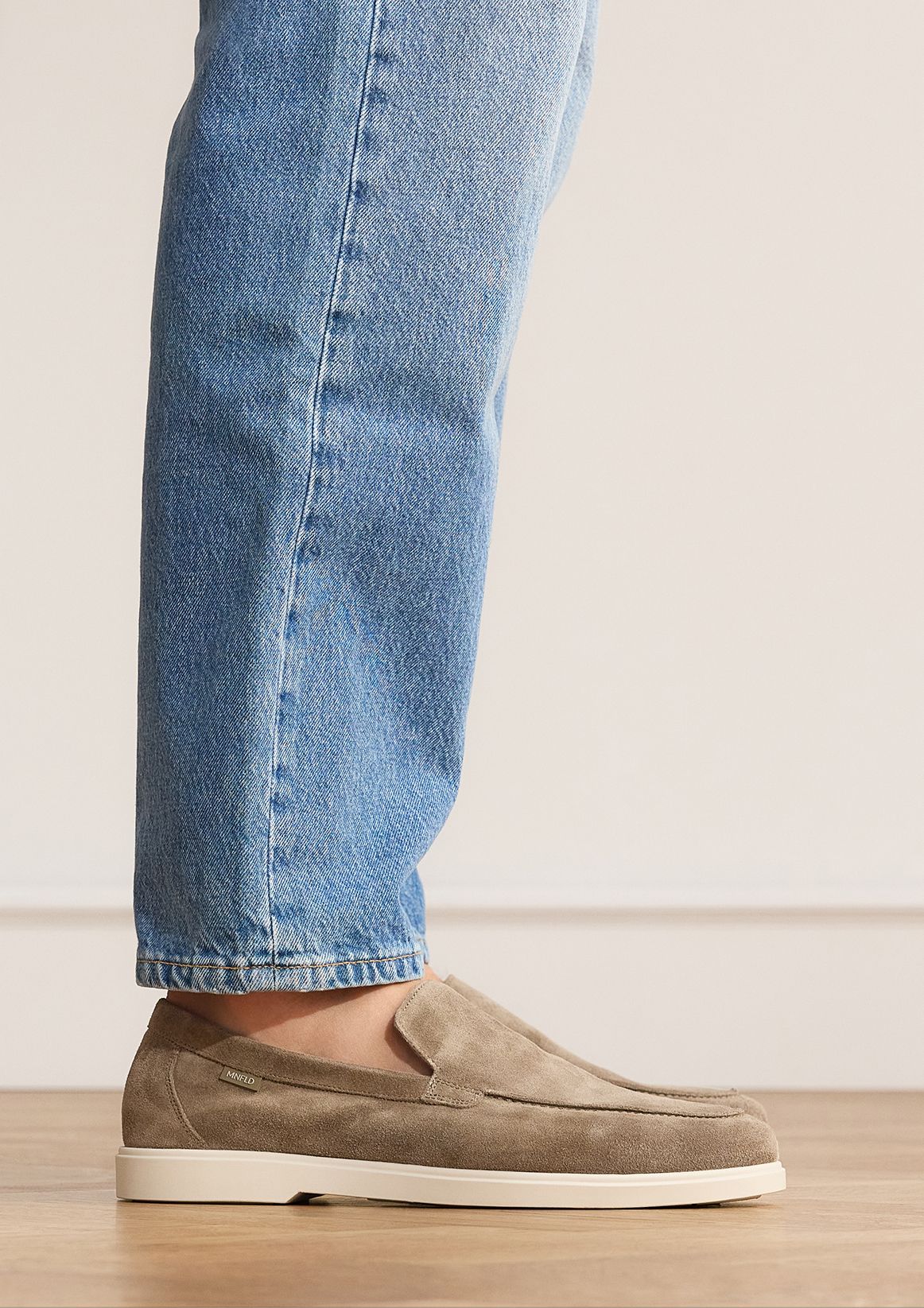 Taupe suède loafers