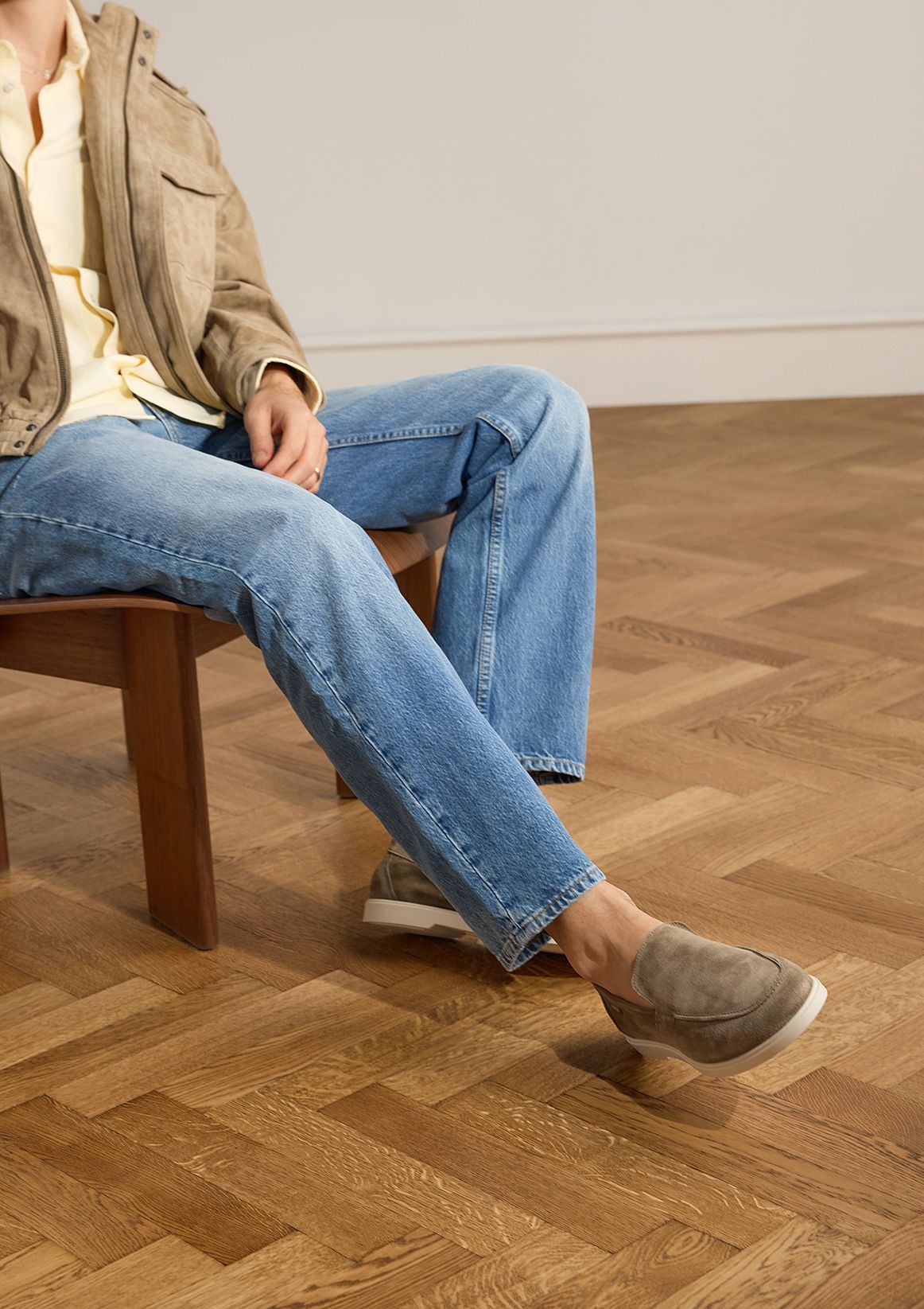 Taupe suède loafers