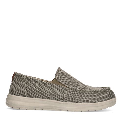 Taupe textiele loafers