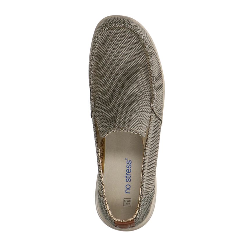 Taupe textiele loafers