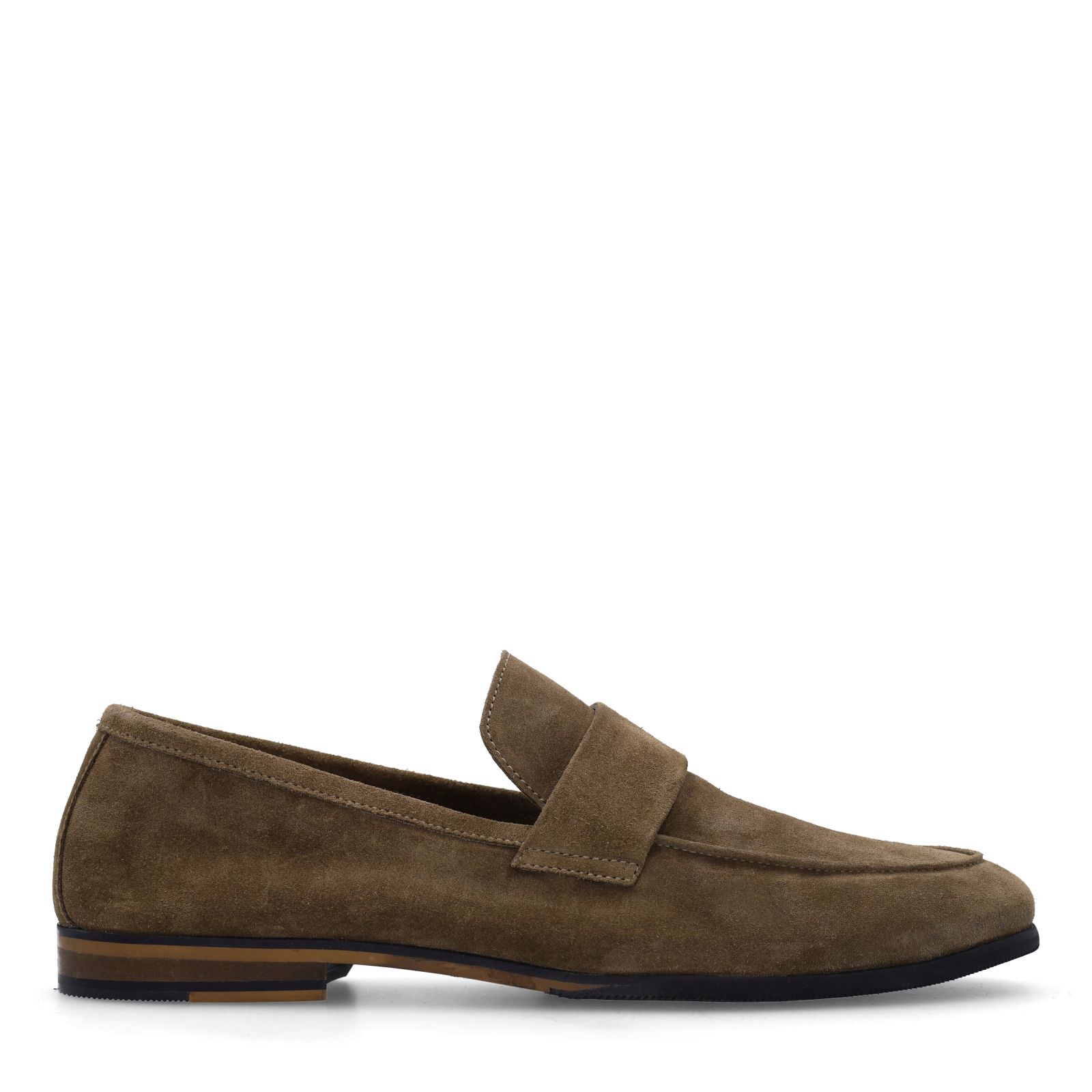 Taupefarbene Veloursleder-Loafer
