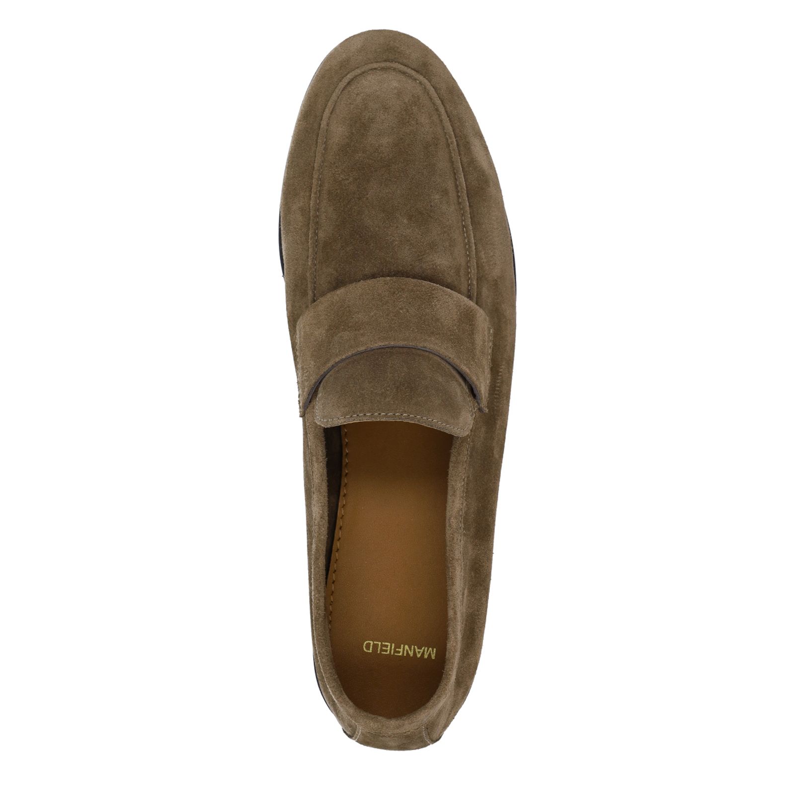 Taupefarbene Veloursleder-Loafer