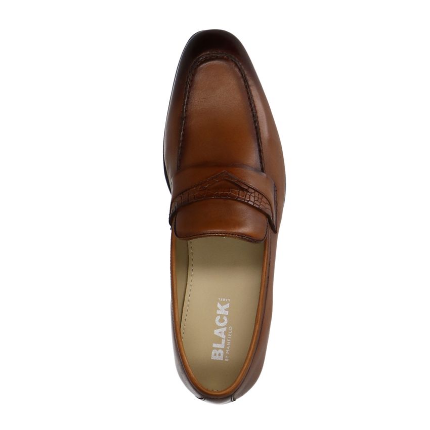 Cognac leren loafers