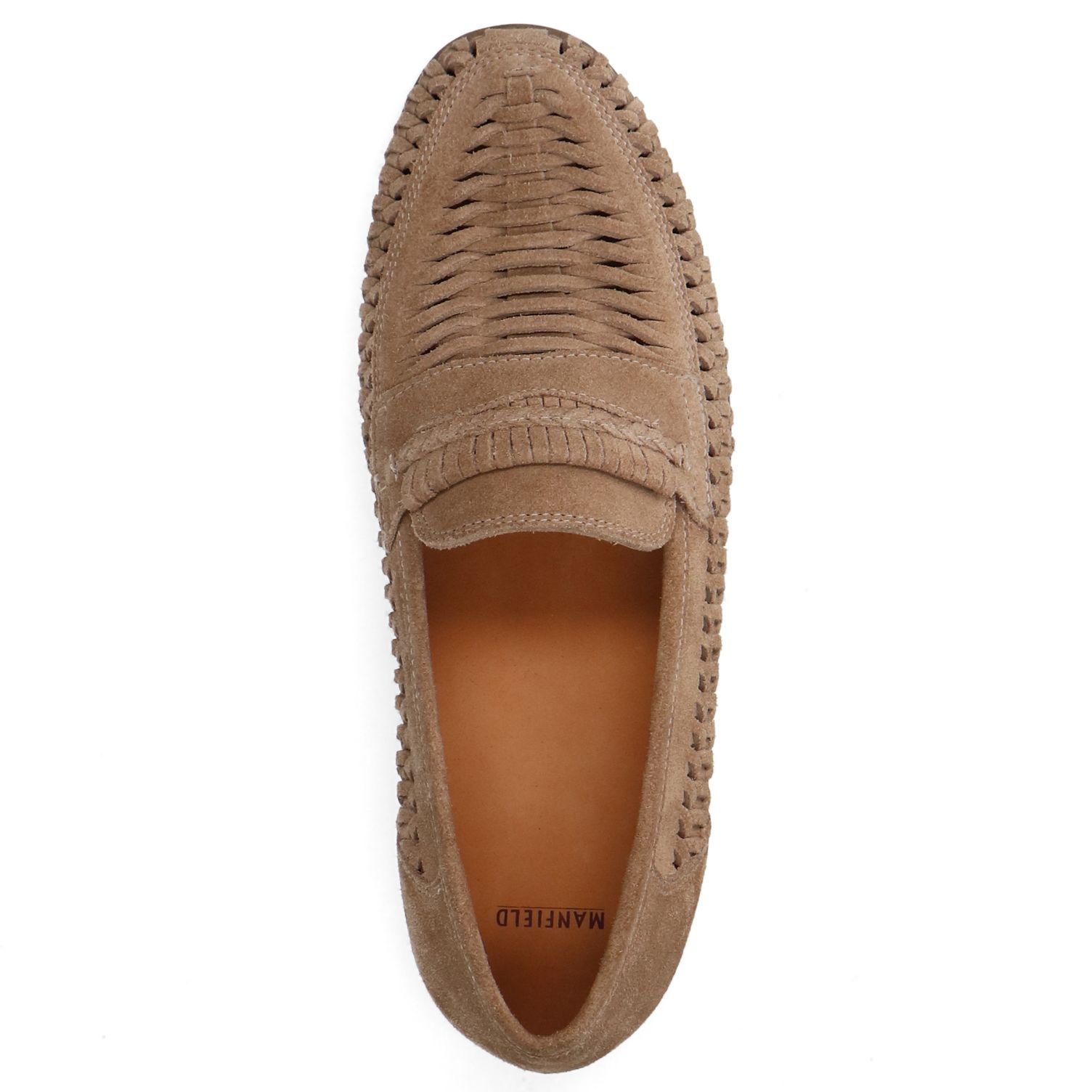 Beigefarbene Veloursleder-Loafer