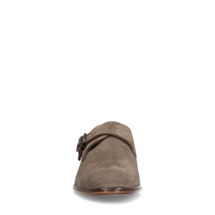 Taupe suède gespschoenen