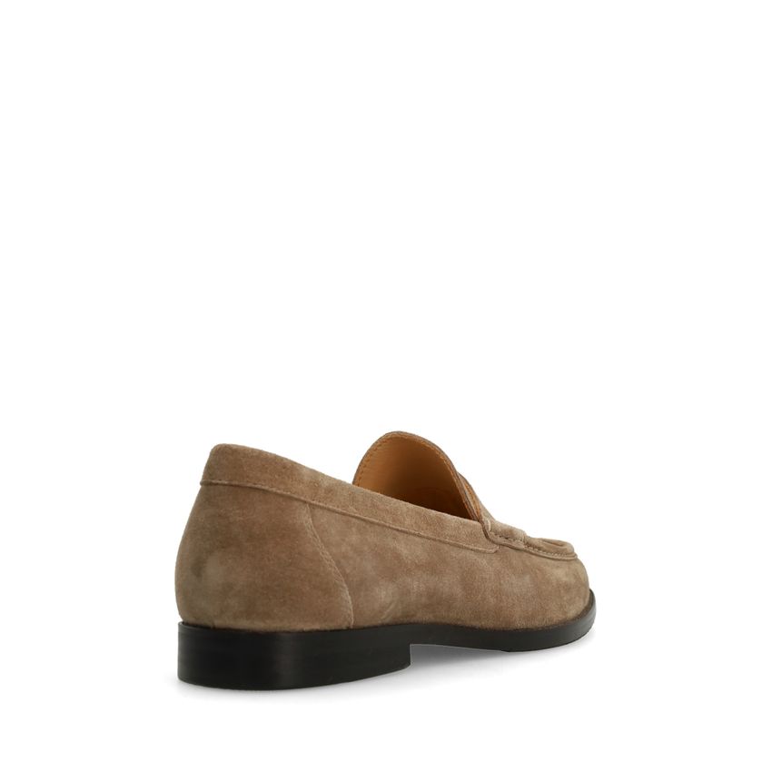 Taupe suède loafers