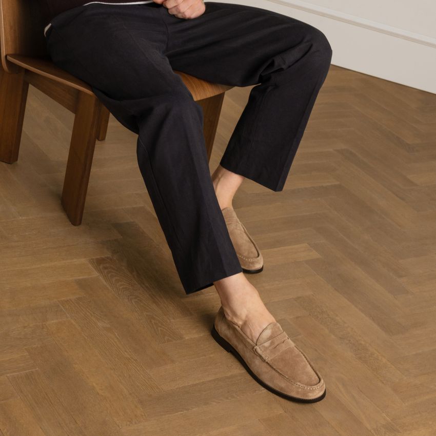 Taupe suède loafers