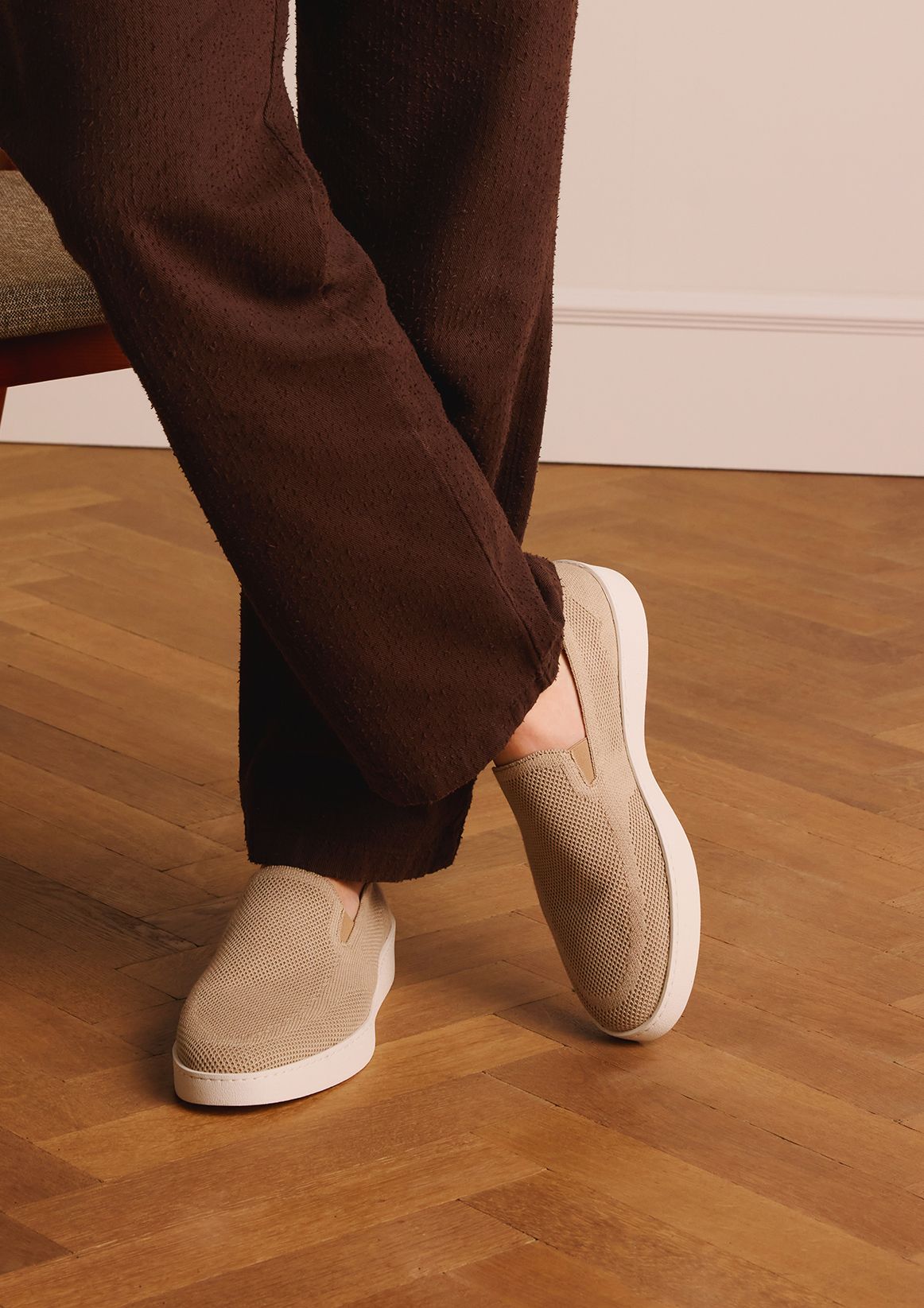 Beigefarbene Loafer