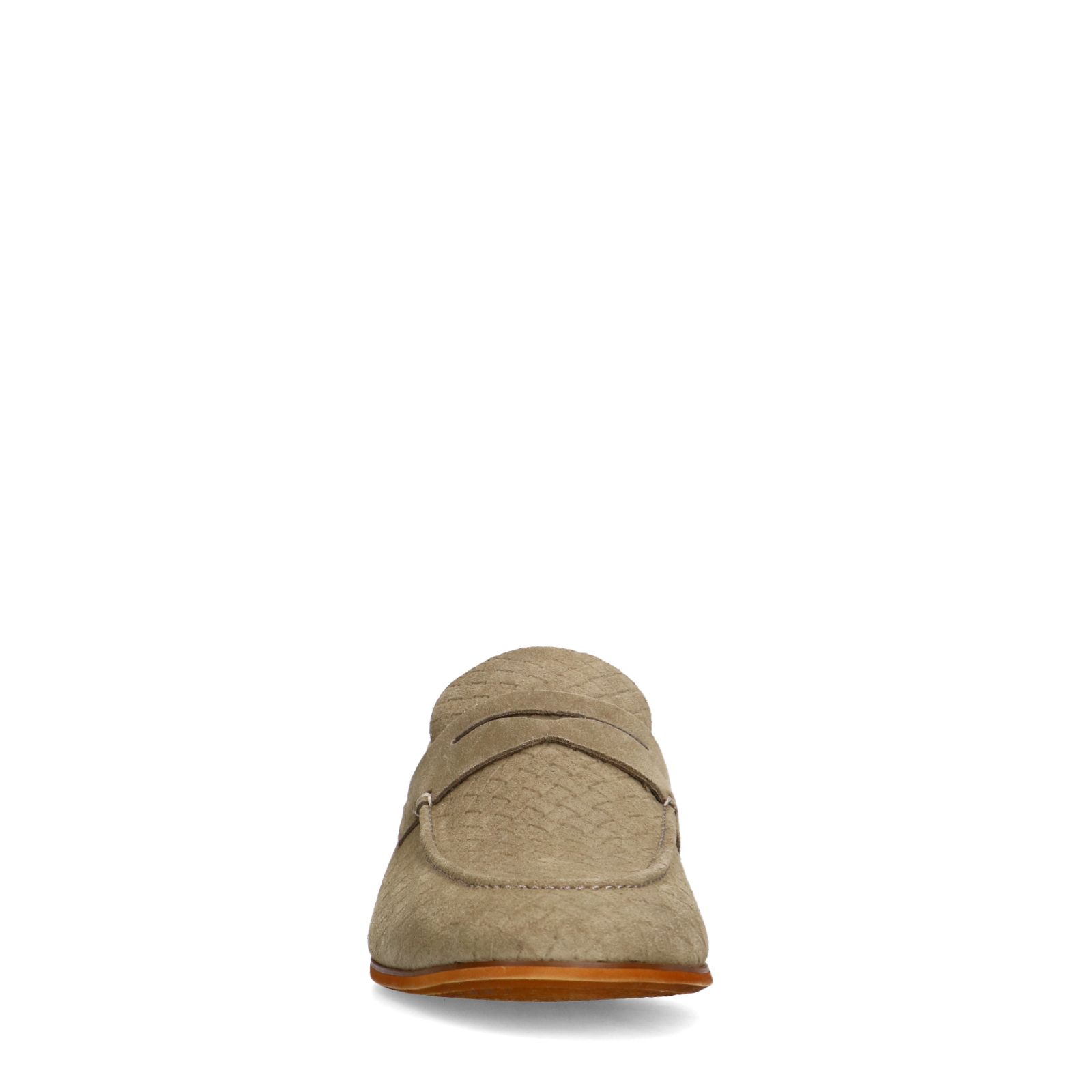 Taupefarbene Veloursleder-Loafer