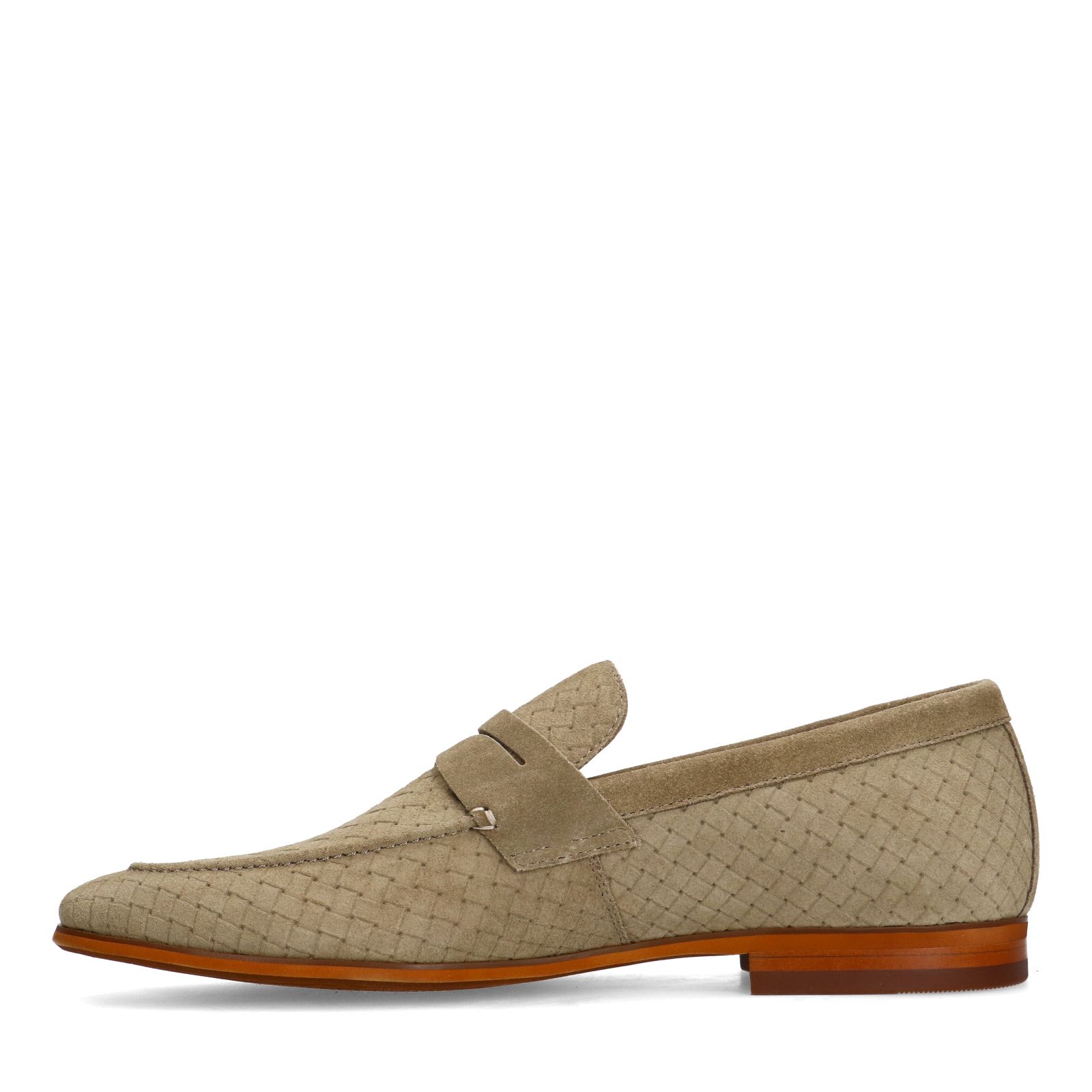 Taupefarbene Veloursleder-Loafer