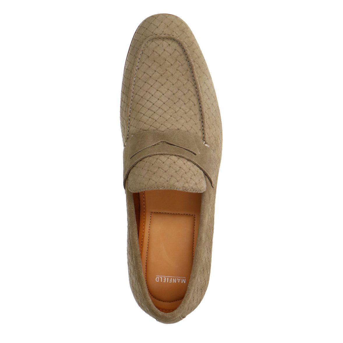 Taupefarbene Veloursleder-Loafer