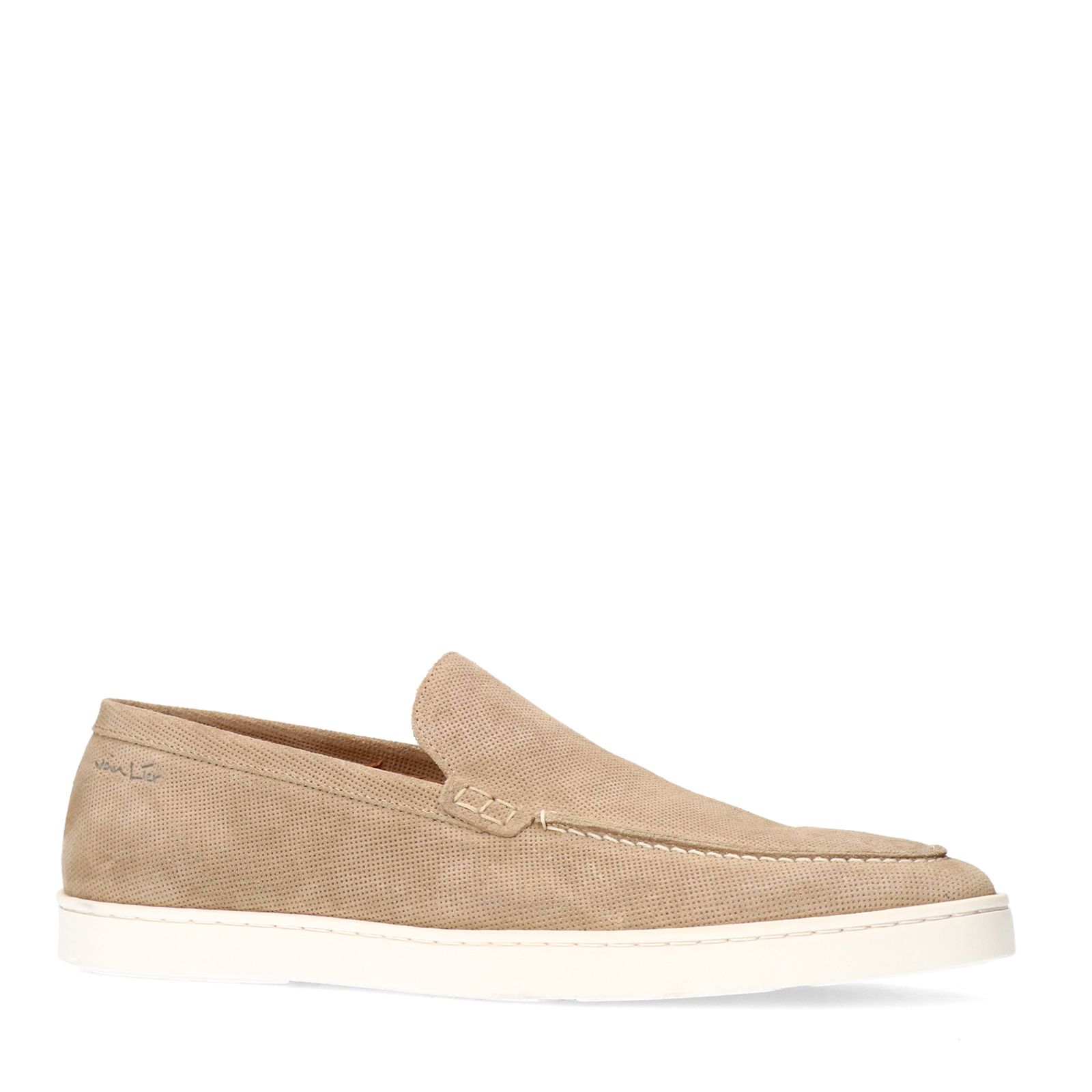 Beige Lugano suède loafers