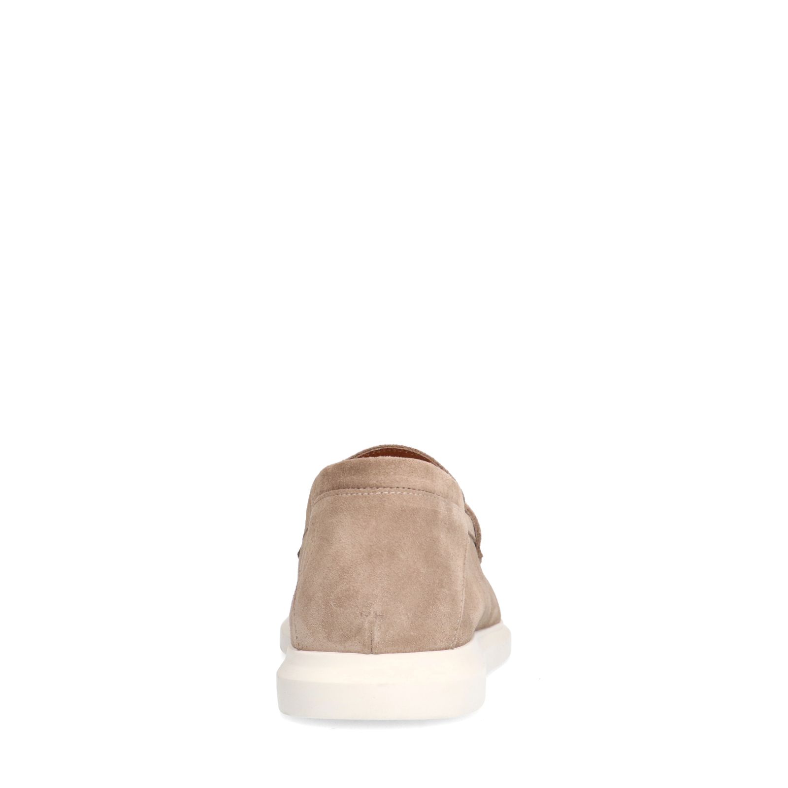 Beigefarbene Veloursleder-Loafer