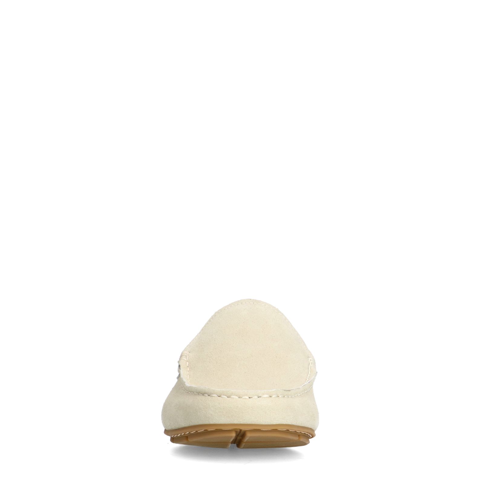 Beigefarbene Veloursleder-Loafer