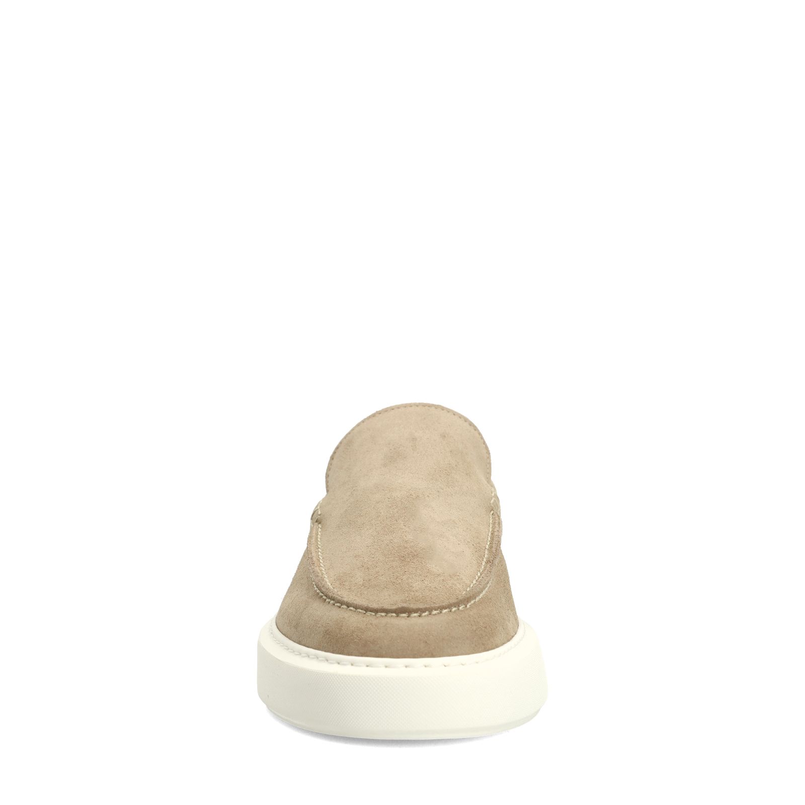 Beigefarbene Veloursleder-Loafer