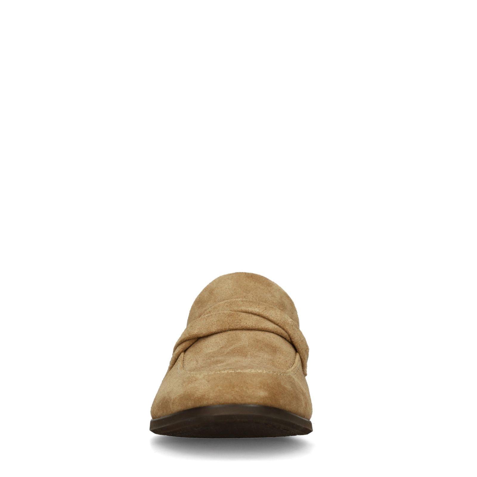 Taupefarbene Veloursleder-Loafer