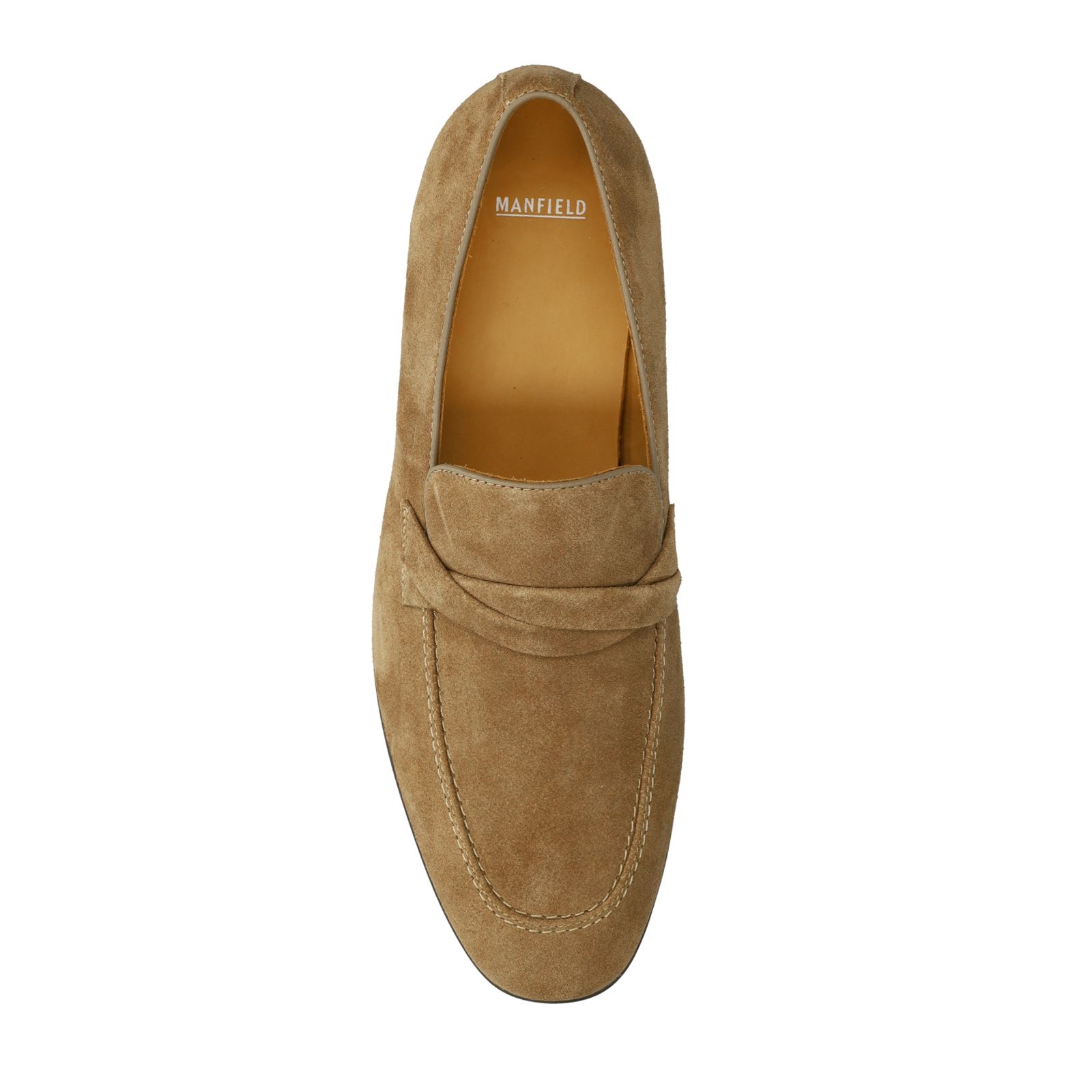 Taupefarbene Veloursleder-Loafer
