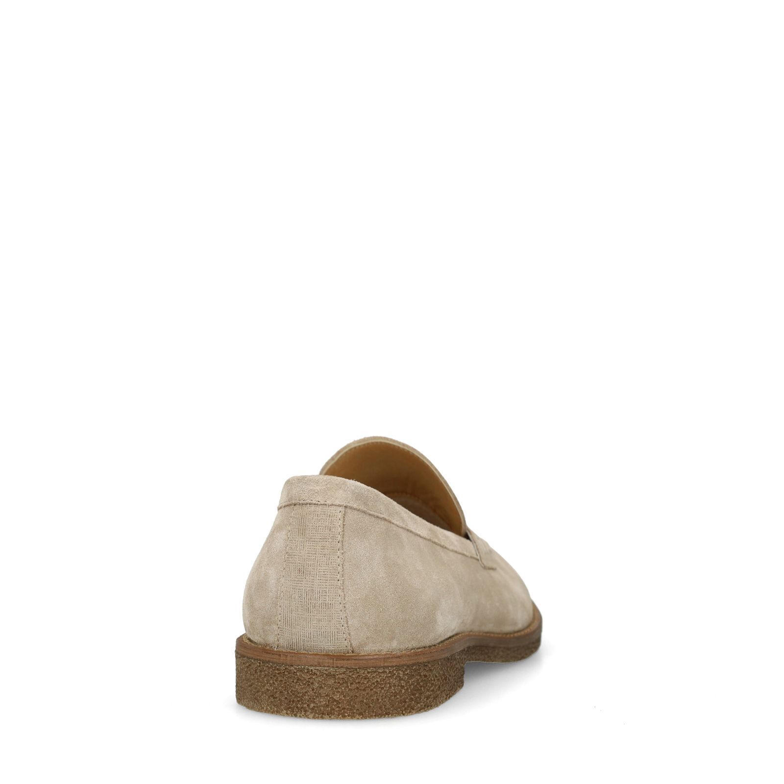 Beigefarbene Veloursleder-Loafer