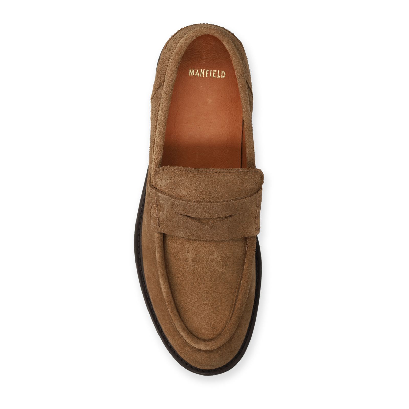 Taupefarbene Veloursleder-Loafer