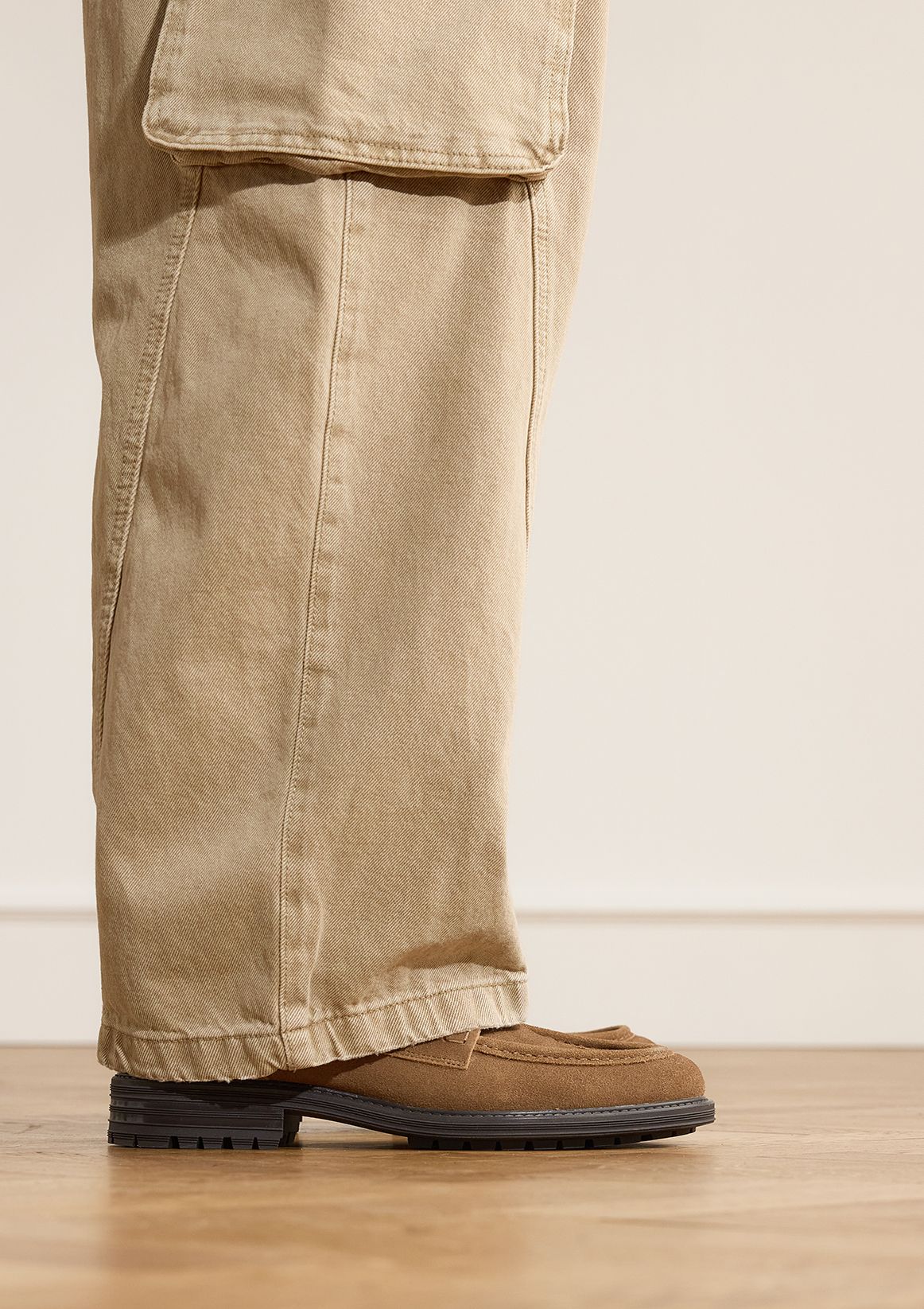 Taupe suède loafers