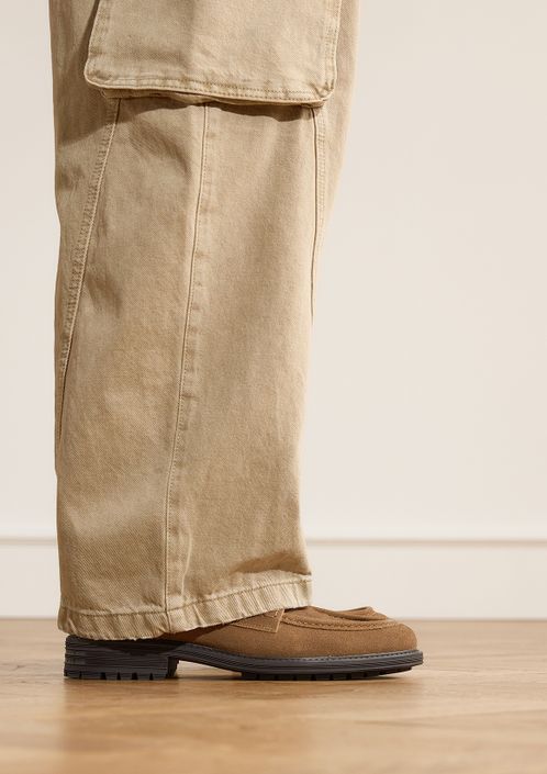 Taupe suède loafers