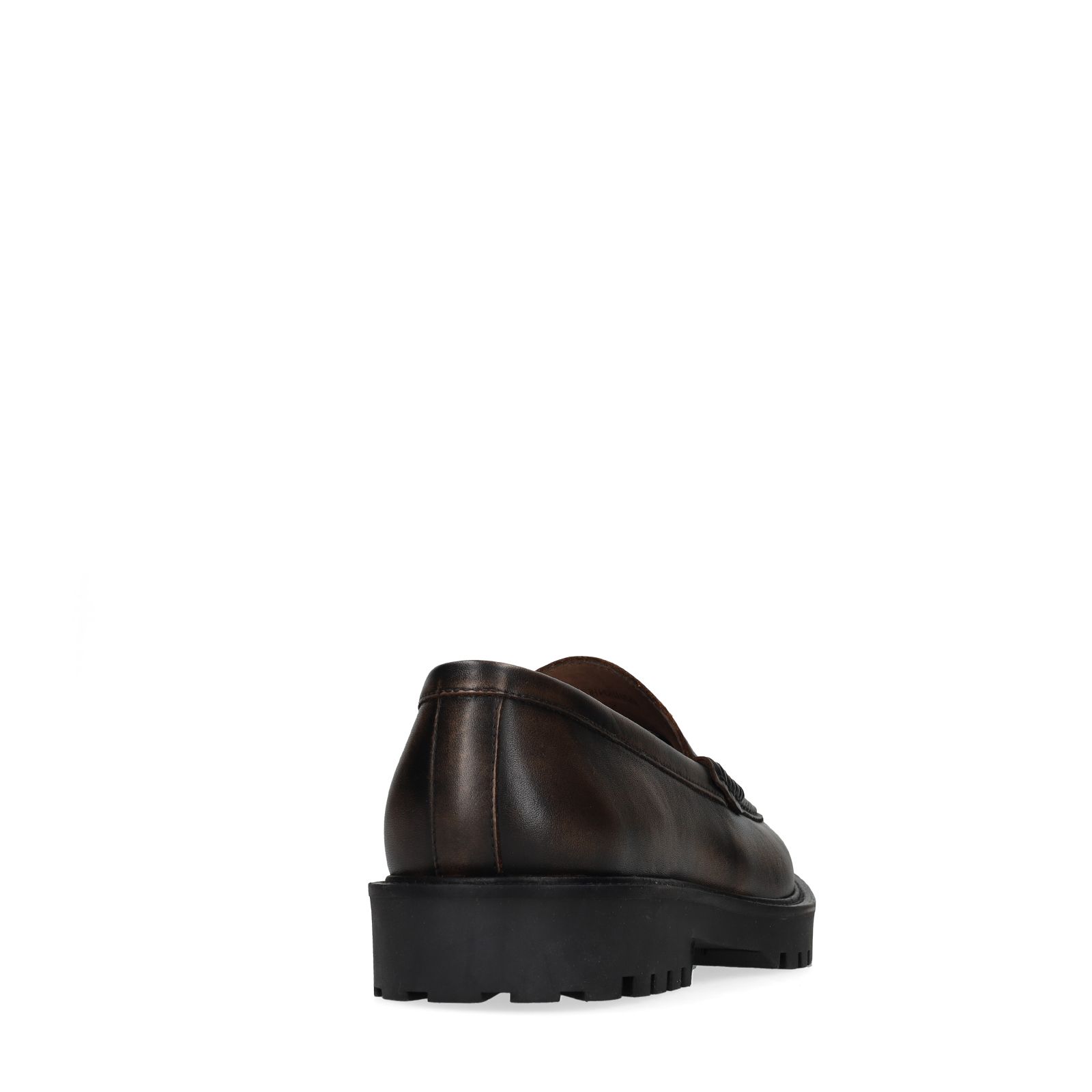 Taupefarbene Leder-Loafer in Washed-Optik