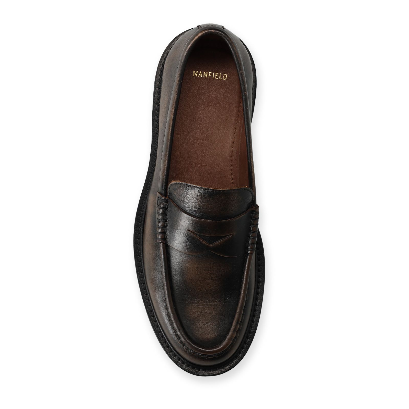 Taupefarbene Leder-Loafer in Washed-Optik